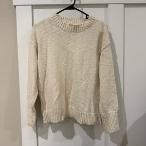 LL Bean 100% Cotton Cream Sweater